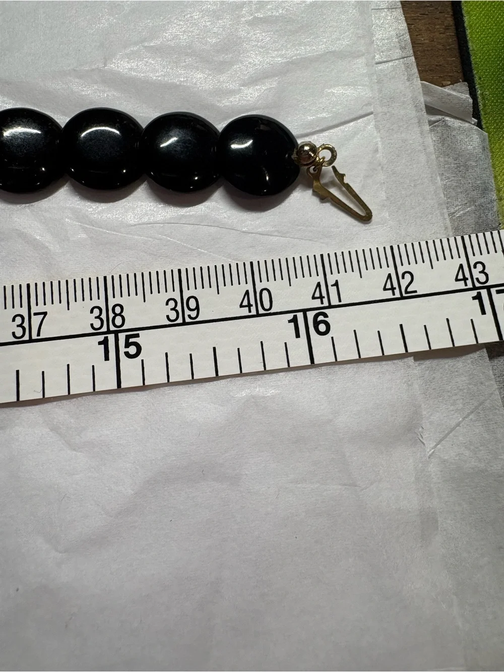 Black Beaded Necklace with Gold Clasp - Women Jewelry